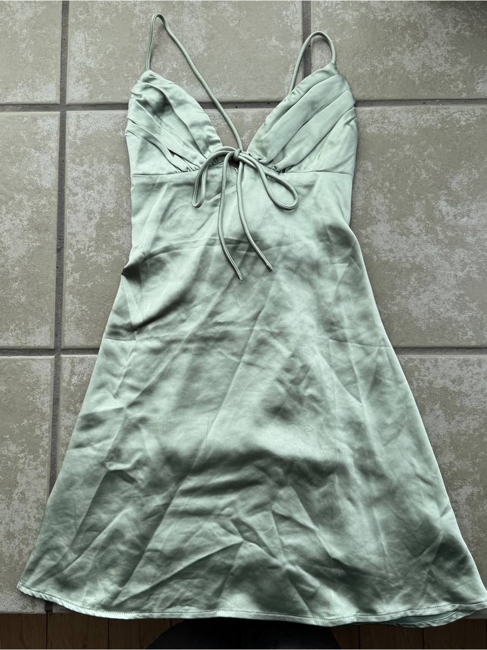 Cosmo Mini Dress Sage Green - Picture 6 of 7